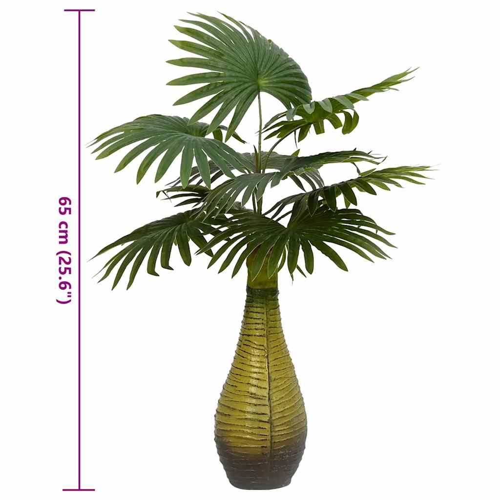 Umjetna biljka palma 9 listova 65 cm zelena