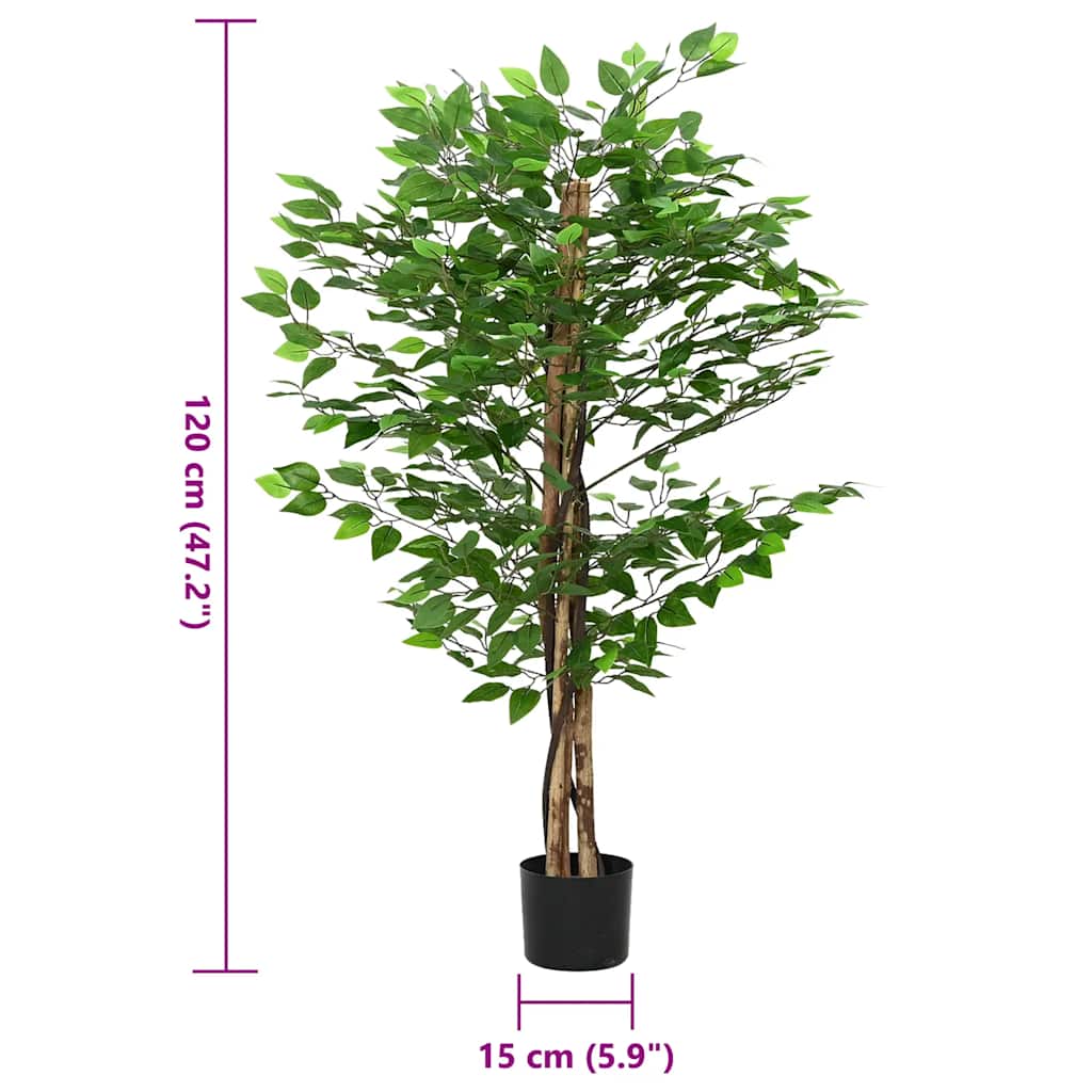 Umjetna biljka fikus 788 listova 120 cm zelena