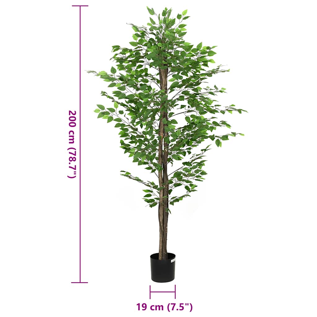 Umjetna biljka fikus 1260 listova 200 cm zelena