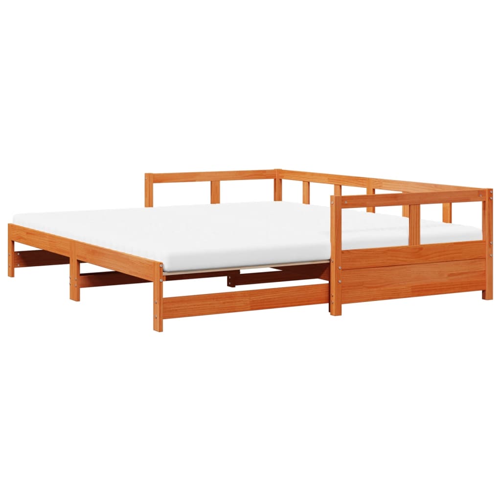 Dnevni krevet na razvlačenje s madracima 90x200 cm od borovine