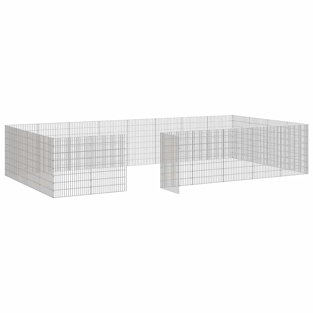 Ograda za životinje s 24 ploča 54 x 80 cm od pocinčanog željeza