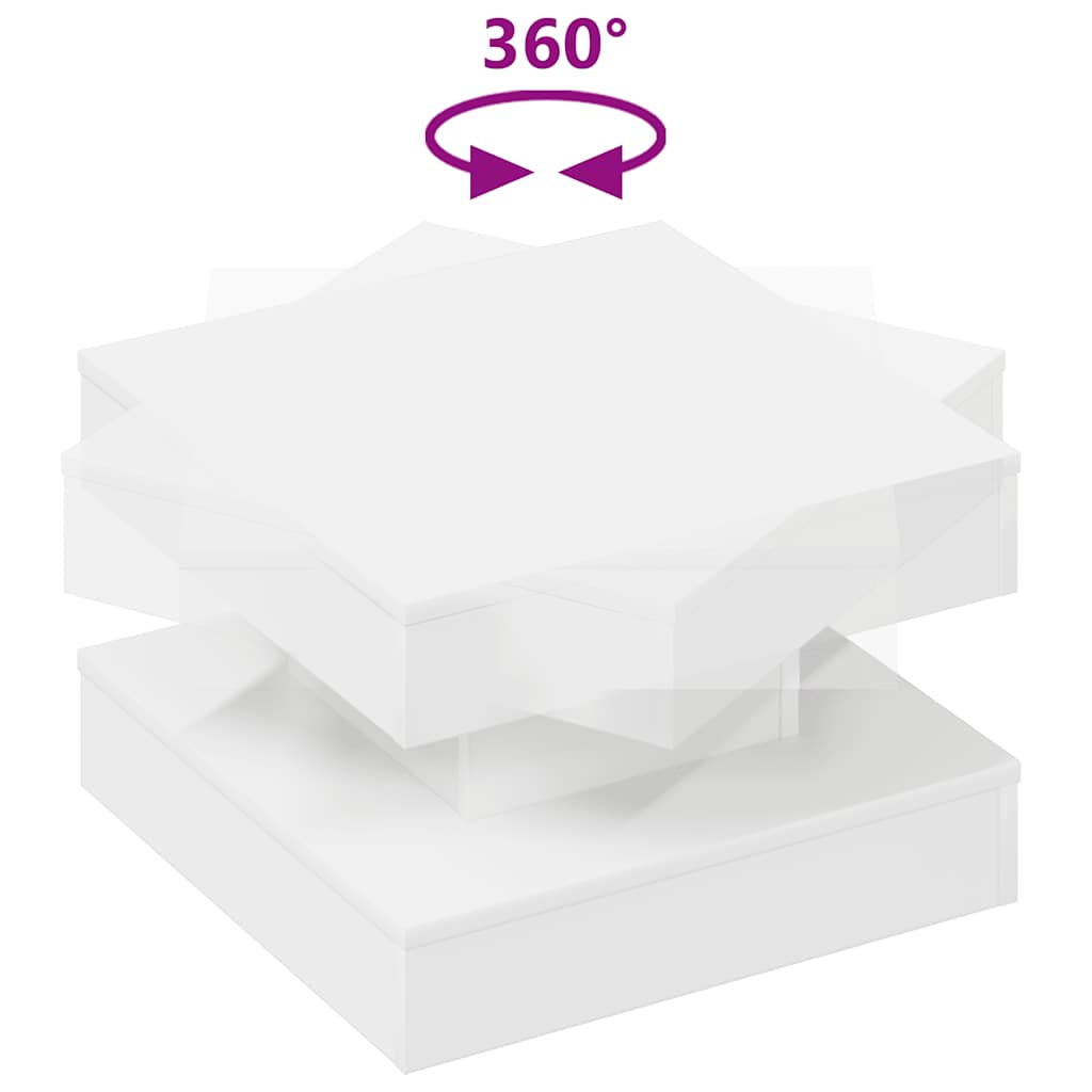 Klub stolić rotirajući za 360 stupnjeva bijeli 50x50x34,5 cm