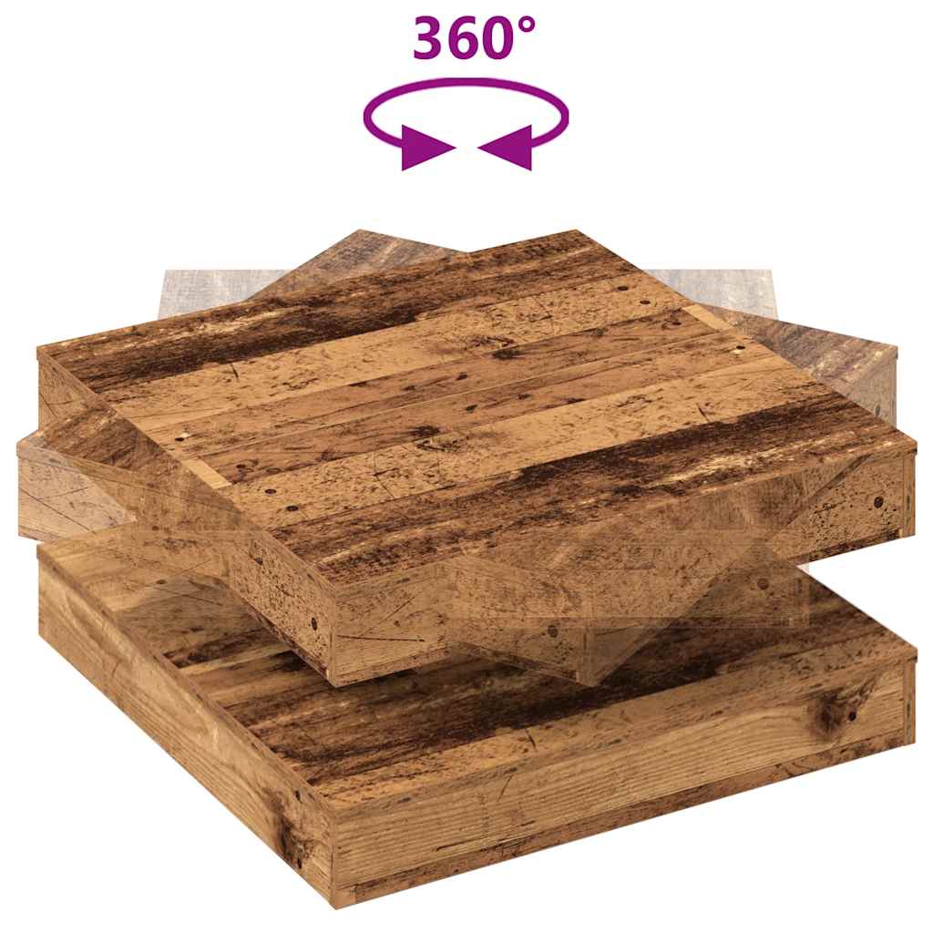Klub stolić rotirajući za 360 stupnjeva od starog drva 70x70x34,5 cm
