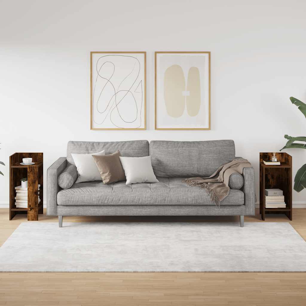 Pomoćni stolići 2 kom s policom boja hrasta 25,5x27x60 cm