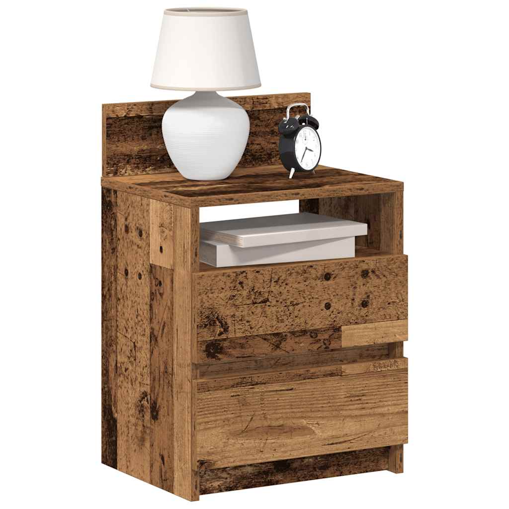 Noćni ormarići 2 kom s 2 ladice staro drvo 40x33x60 cm