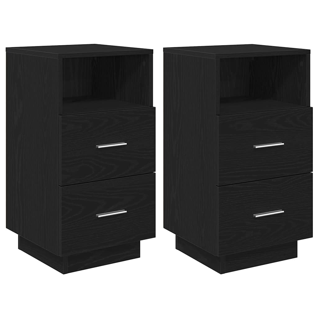 Noćni ormarići 2 kom s 2 ladice crni 36x36x68 cm