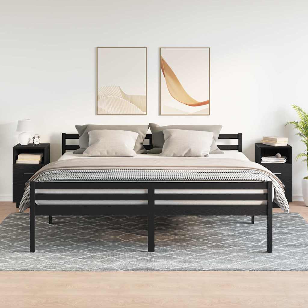 Noćni ormarići 2 kom s 2 ladice crni 36x36x68 cm