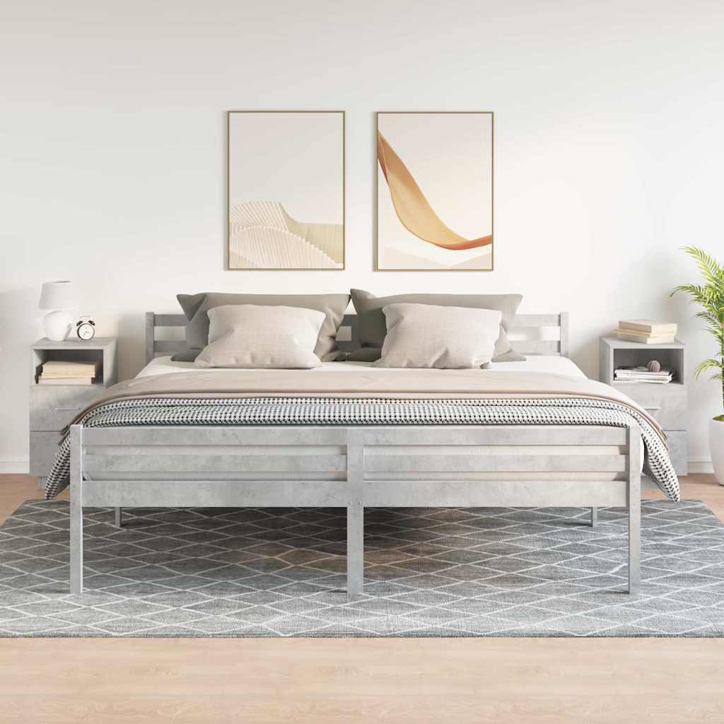 Noćni ormarići 2 kom s 2 ladice beton siva 36x36x68 cm