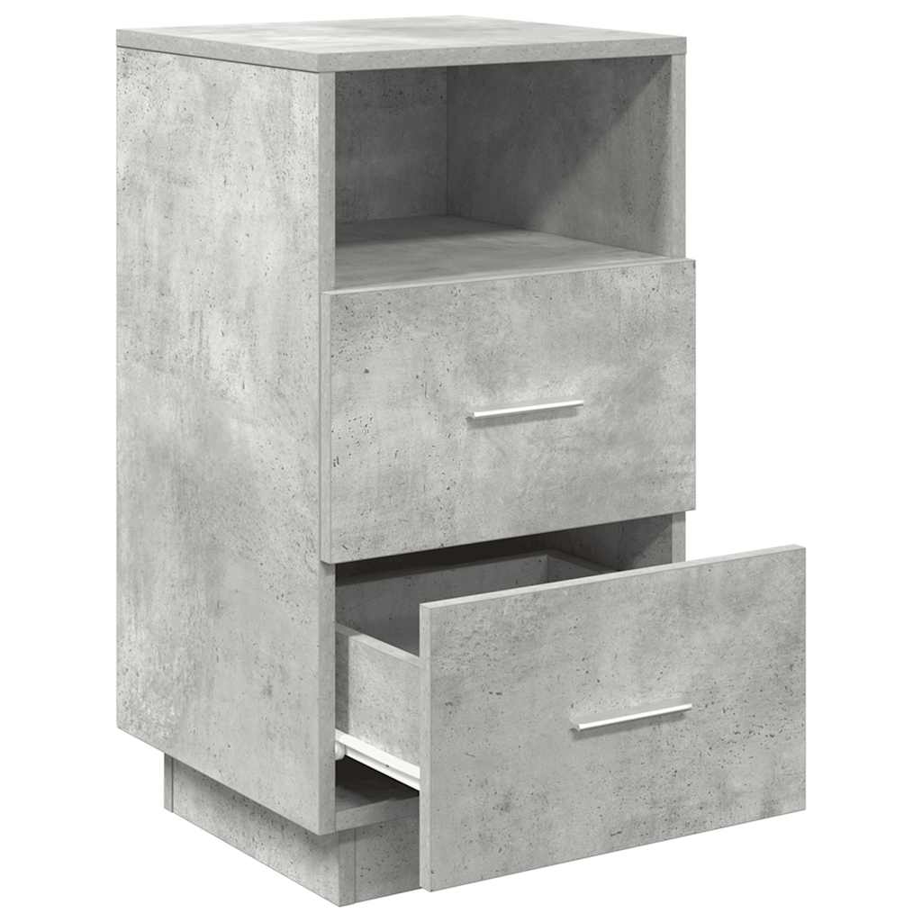 Noćni ormarići 2 kom s 2 ladice beton siva 36x36x68 cm
