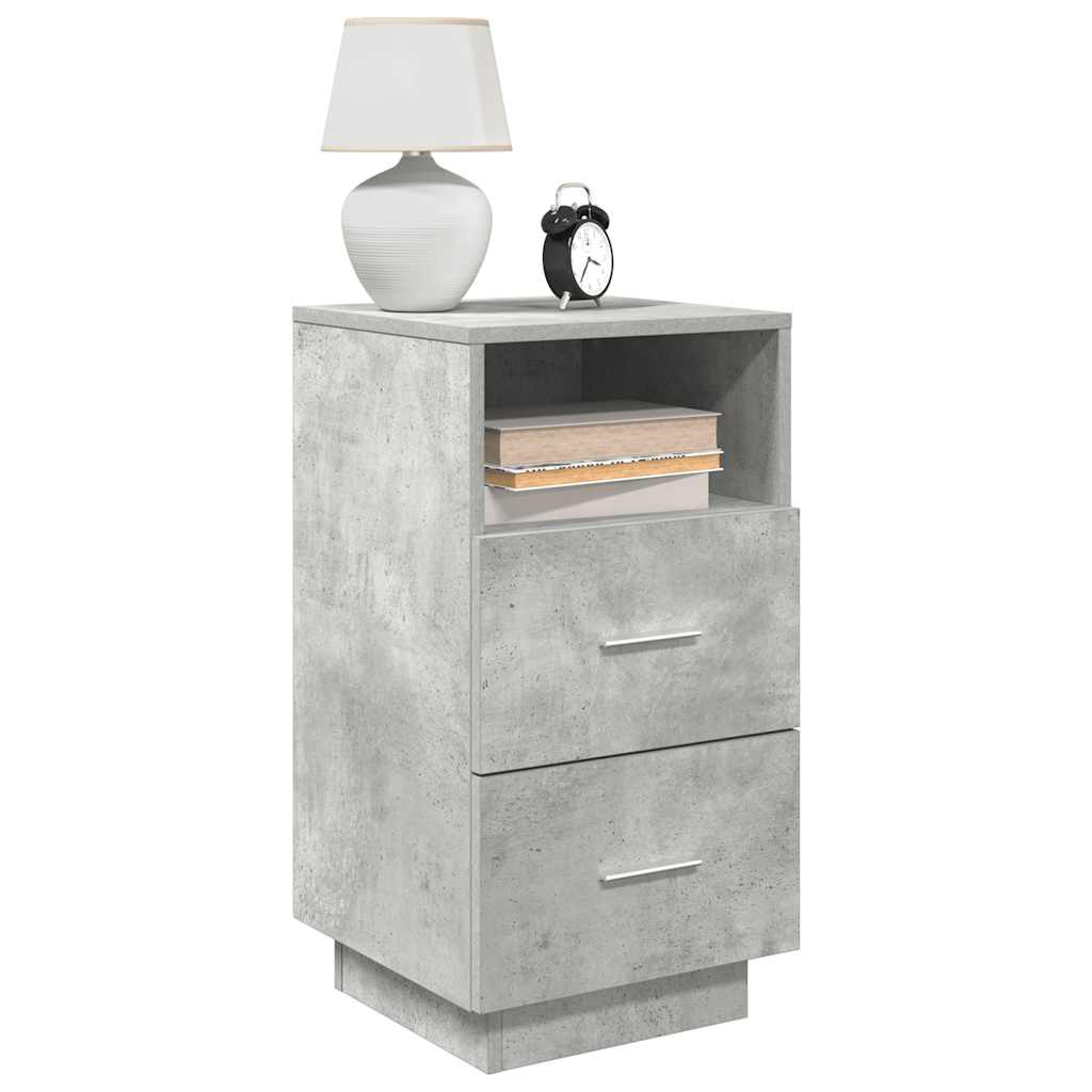 Noćni ormarići 2 kom s 2 ladice beton siva 36x36x68 cm