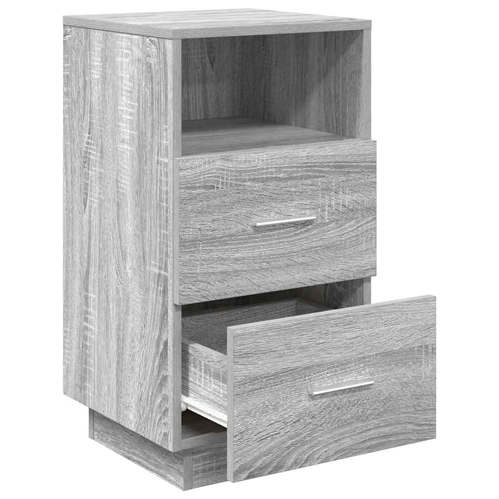 Noćni ormarići 2 kom s 2 ladice siva sonoma 36x36x68 cm