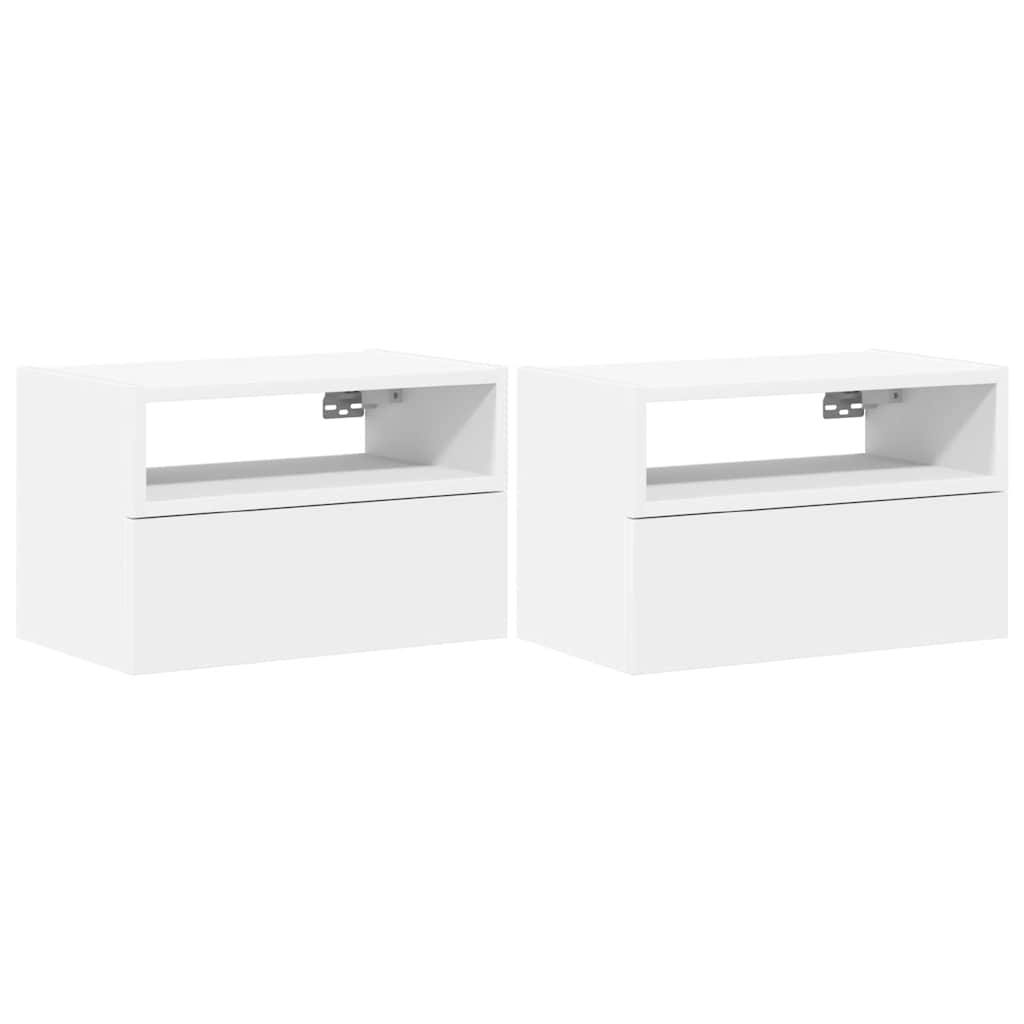Zidni noćni ormarići 2 kom bijeli 45x26x28,5 cm