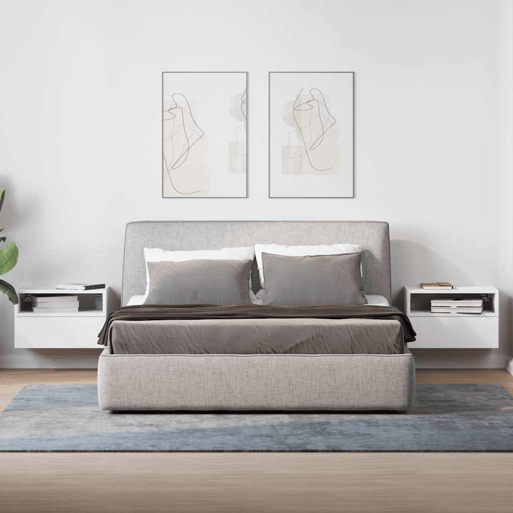 Zidni noćni ormarići 2 kom bijeli 45x26x28,5 cm