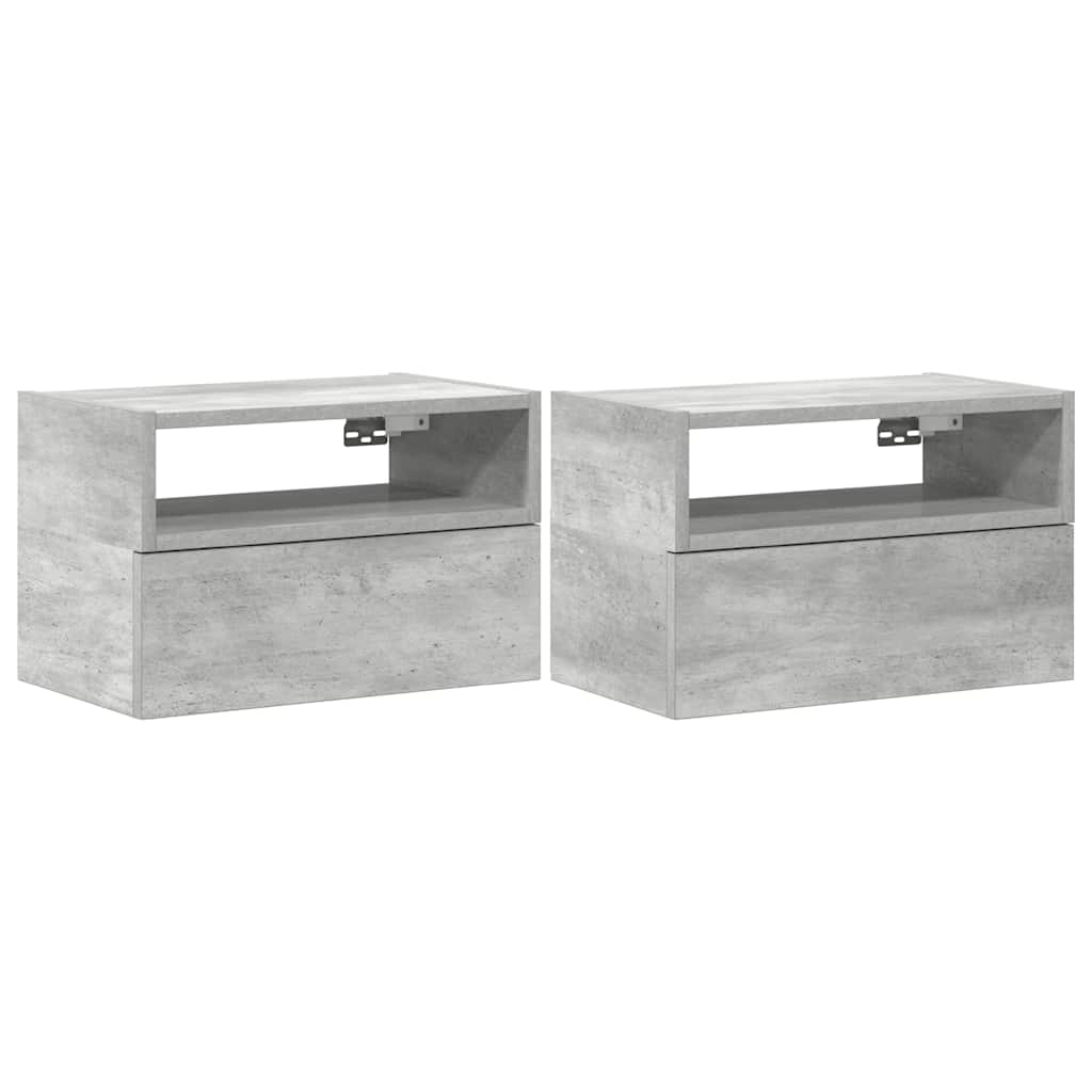 Zidni noćni ormarići 2 kom beton siva 45x26x28,5 cm