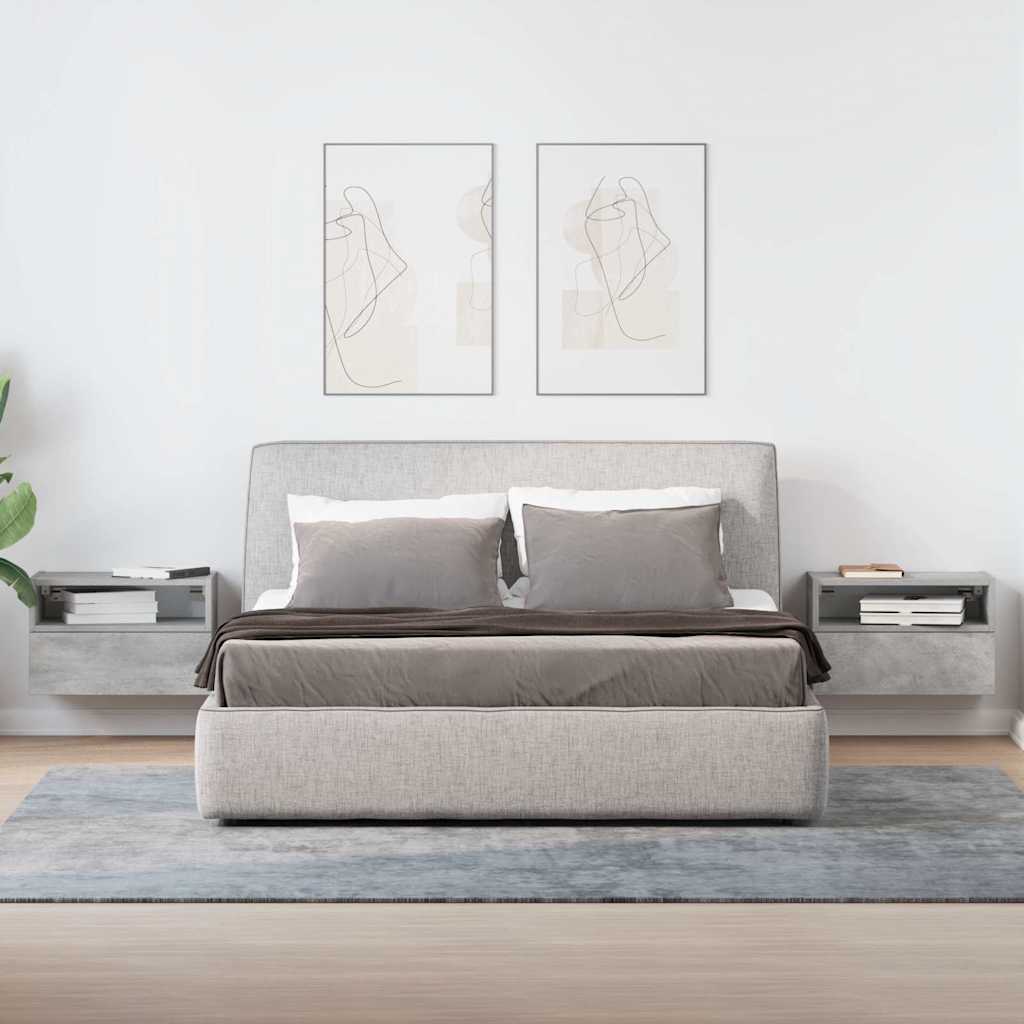 Zidni noćni ormarići 2 kom beton siva 45x26x28,5 cm
