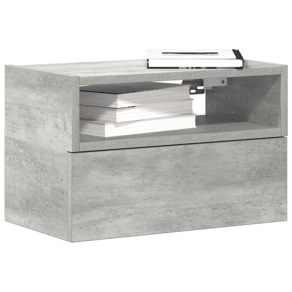 Zidni noćni ormarići 2 kom beton siva 45x26x28,5 cm
