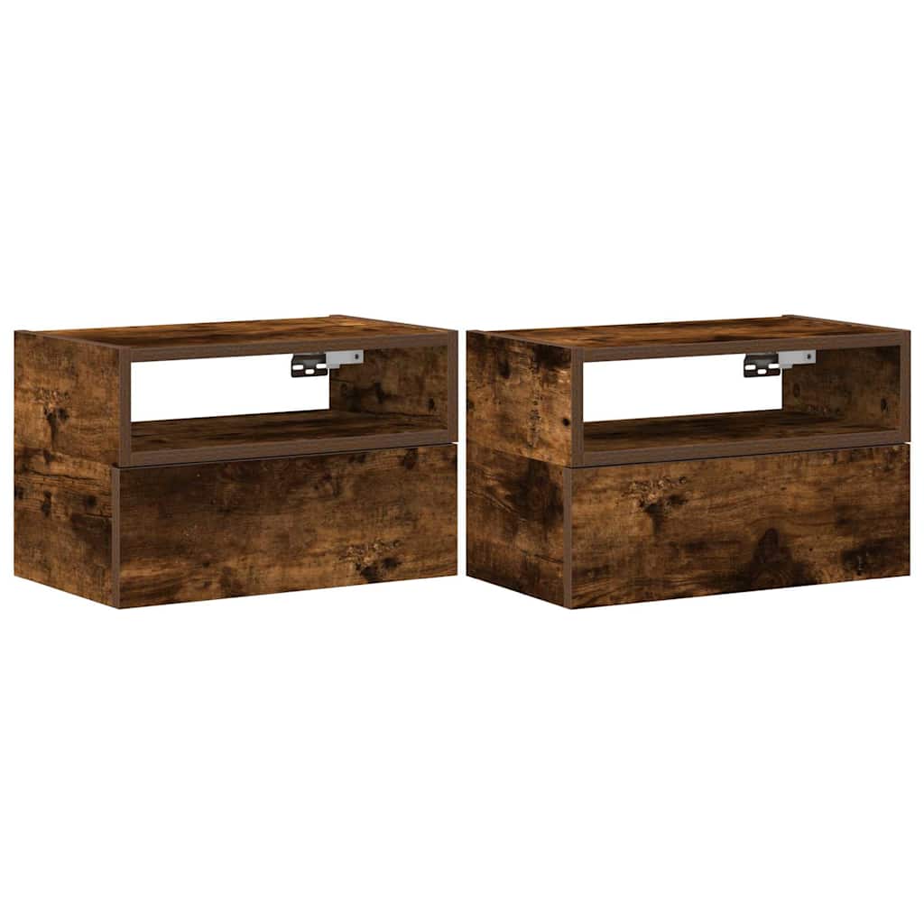 Zidni noćni ormarići 2 kom dimljeni hrast 45x26x28,5 cm