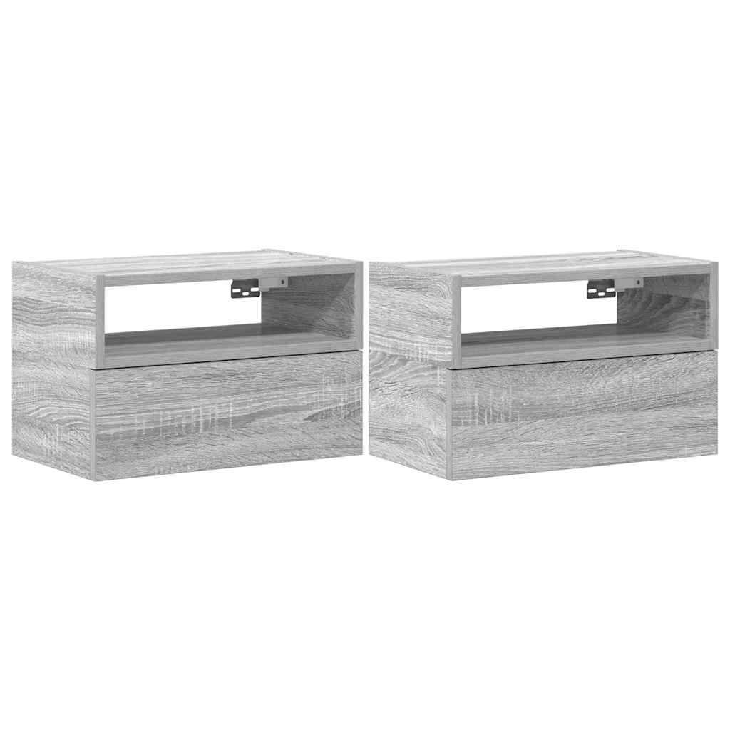 Zidni noćni ormarići 2 kom siva sonoma 45x26x28,5 cm