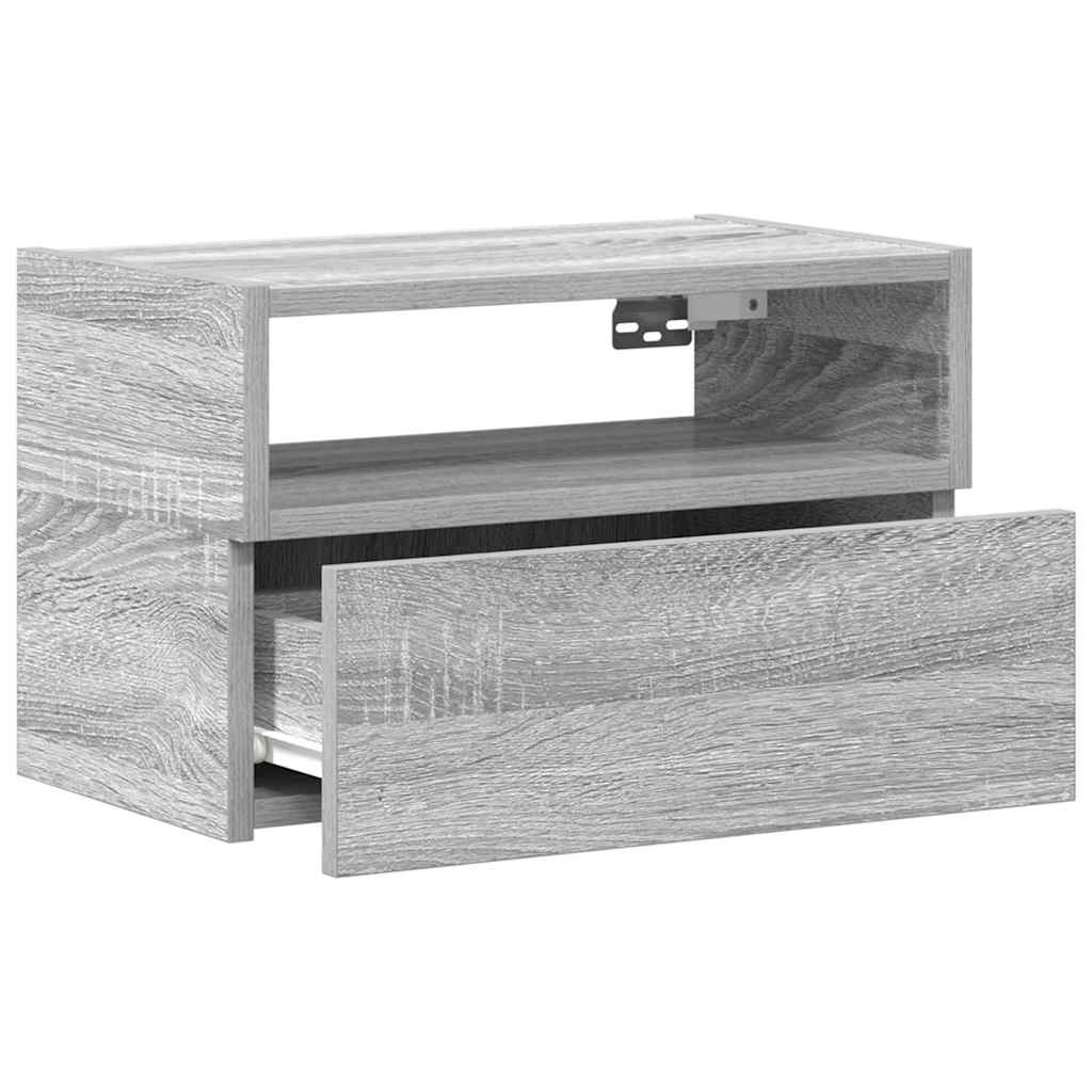 Zidni noćni ormarići 2 kom siva sonoma 45x26x28,5 cm