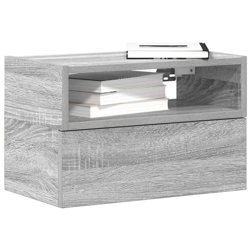 Zidni noćni ormarići 2 kom siva sonoma 45x26x28,5 cm