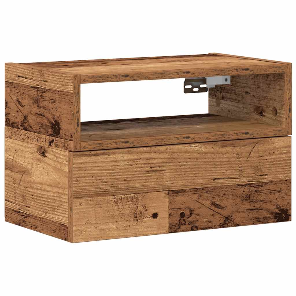 Zidni noćni ormarić staro drvo 45x26x28,5 cm