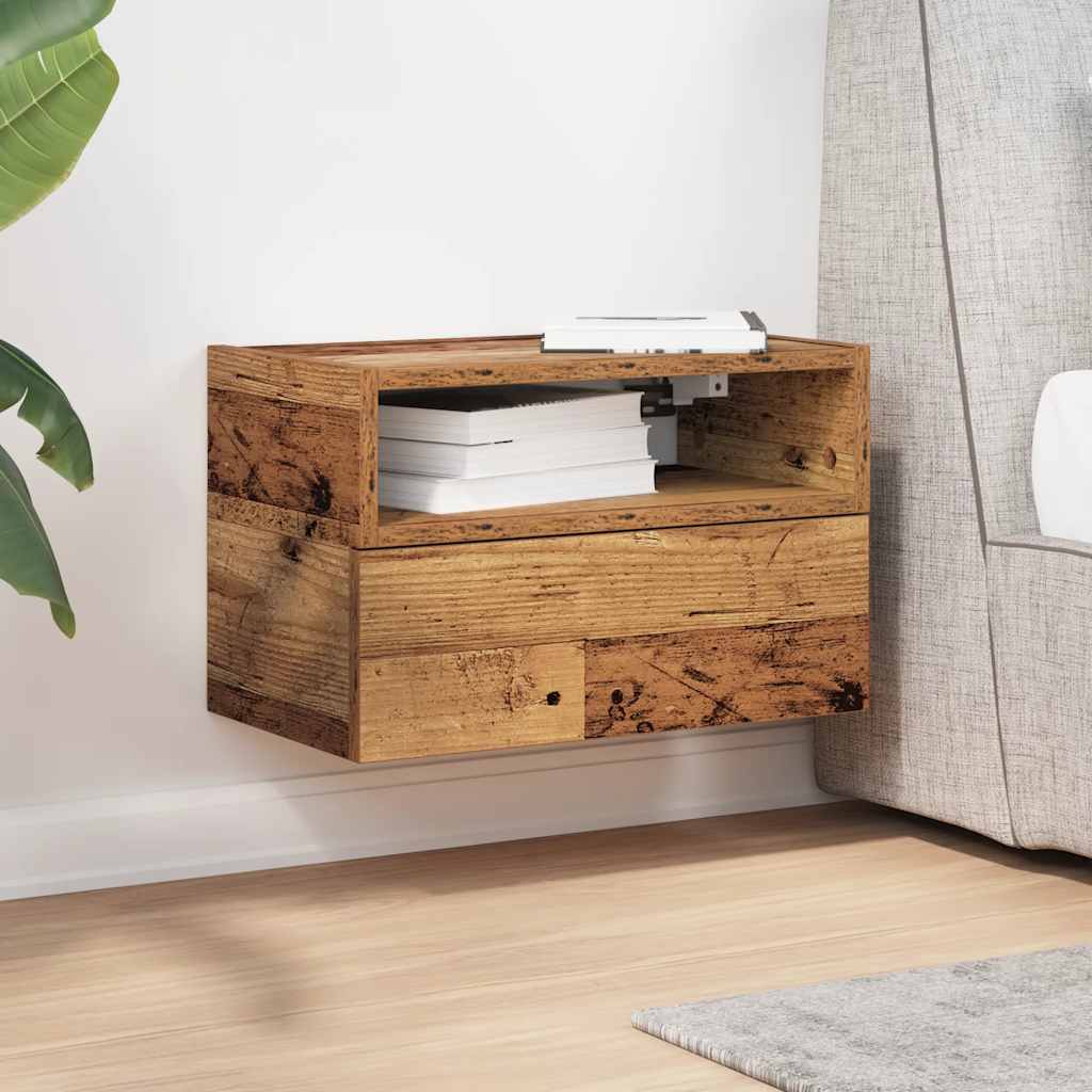 Zidni noćni ormarić staro drvo 45x26x28,5 cm