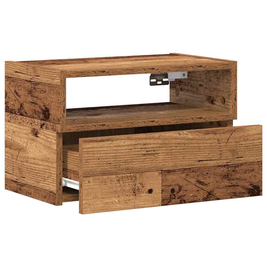 Zidni noćni ormarić staro drvo 45x26x28,5 cm