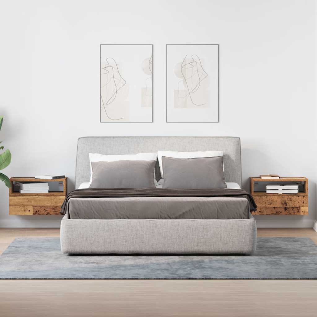 Zidni noćni ormarići 2 kom staro drvo 45x26x28,5 cm
