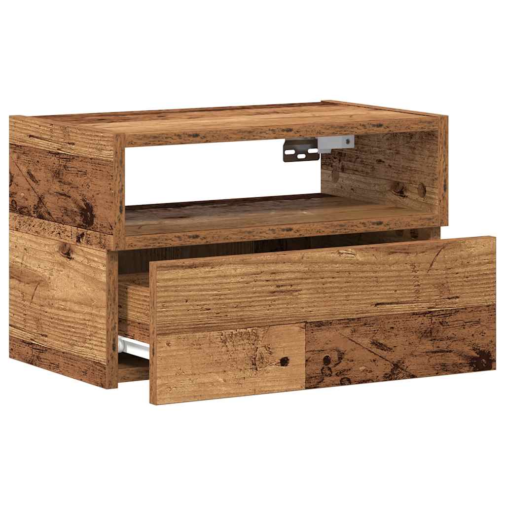 Zidni noćni ormarići 2 kom staro drvo 45x26x28,5 cm