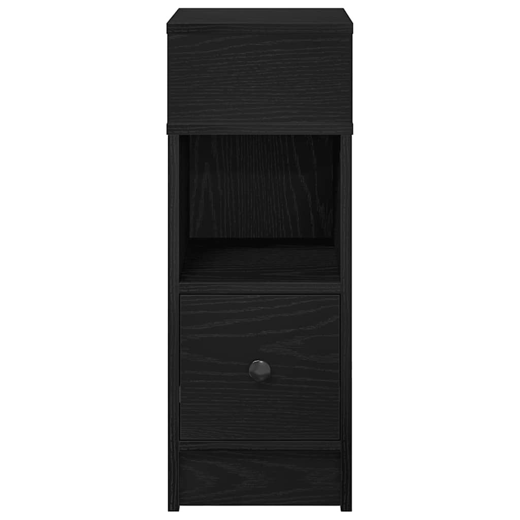 Noćni ormarići 2 kom s ladicom crni 25x31x66 cm