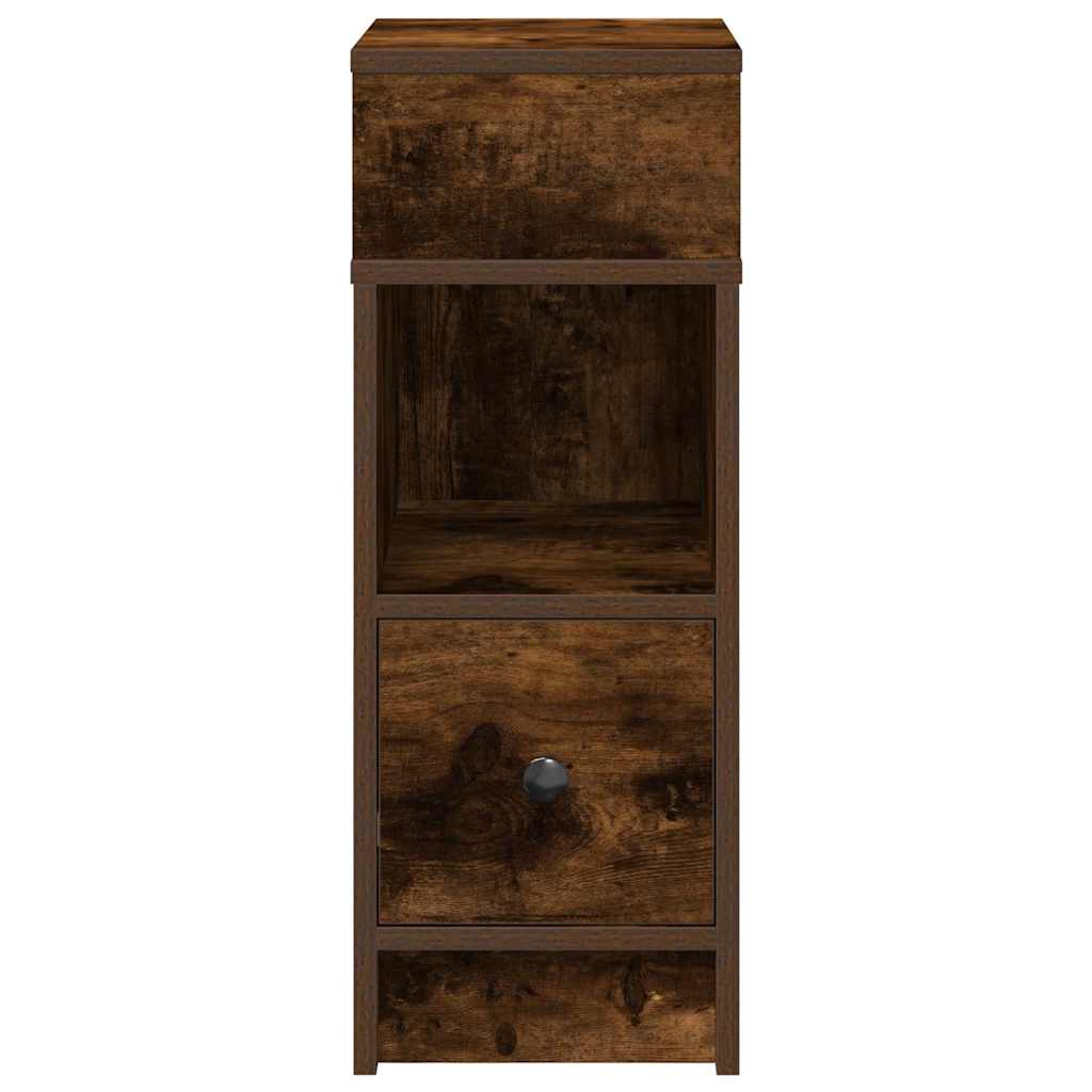 Noćni ormarići 2 kom s ladicama dimljeni hrast 25x31x66 cm