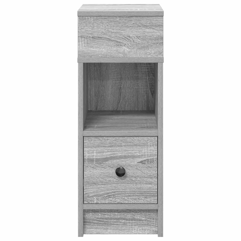Noćni ormarić s ladicom sivi Sonoma 25x31x66 cm