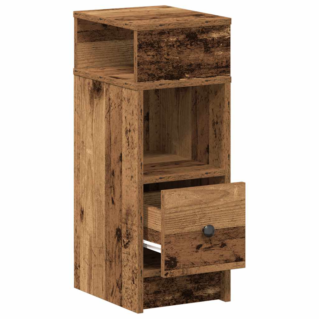 Noćni ormarići 2 kom s ladicama staro drvo 25x31x66 cm