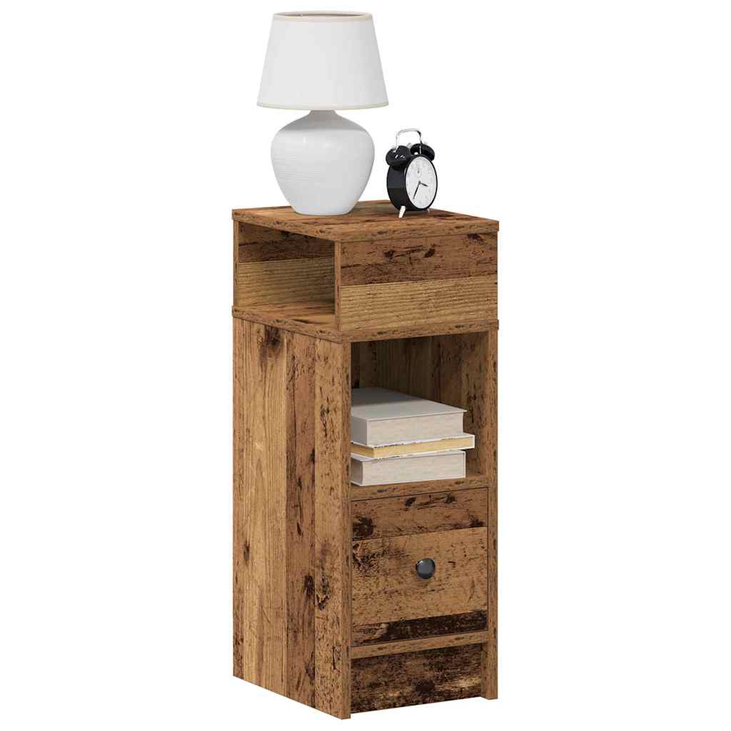 Noćni ormarići 2 kom s ladicama staro drvo 25x31x66 cm