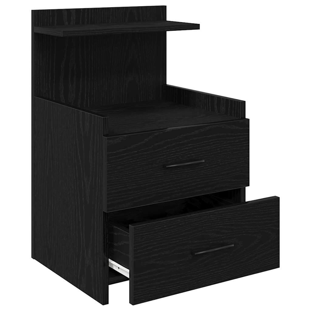 Noćni ormarići 2 kom s 2 ladice crne boje 40x36,5x62 cm