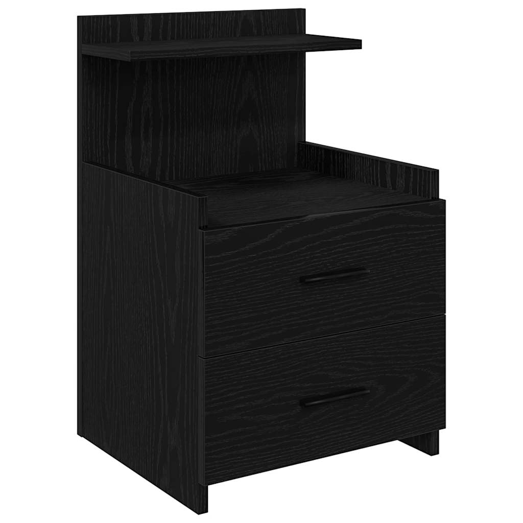 Noćni ormarići 2 kom s 2 ladice crne boje 40x36,5x62 cm