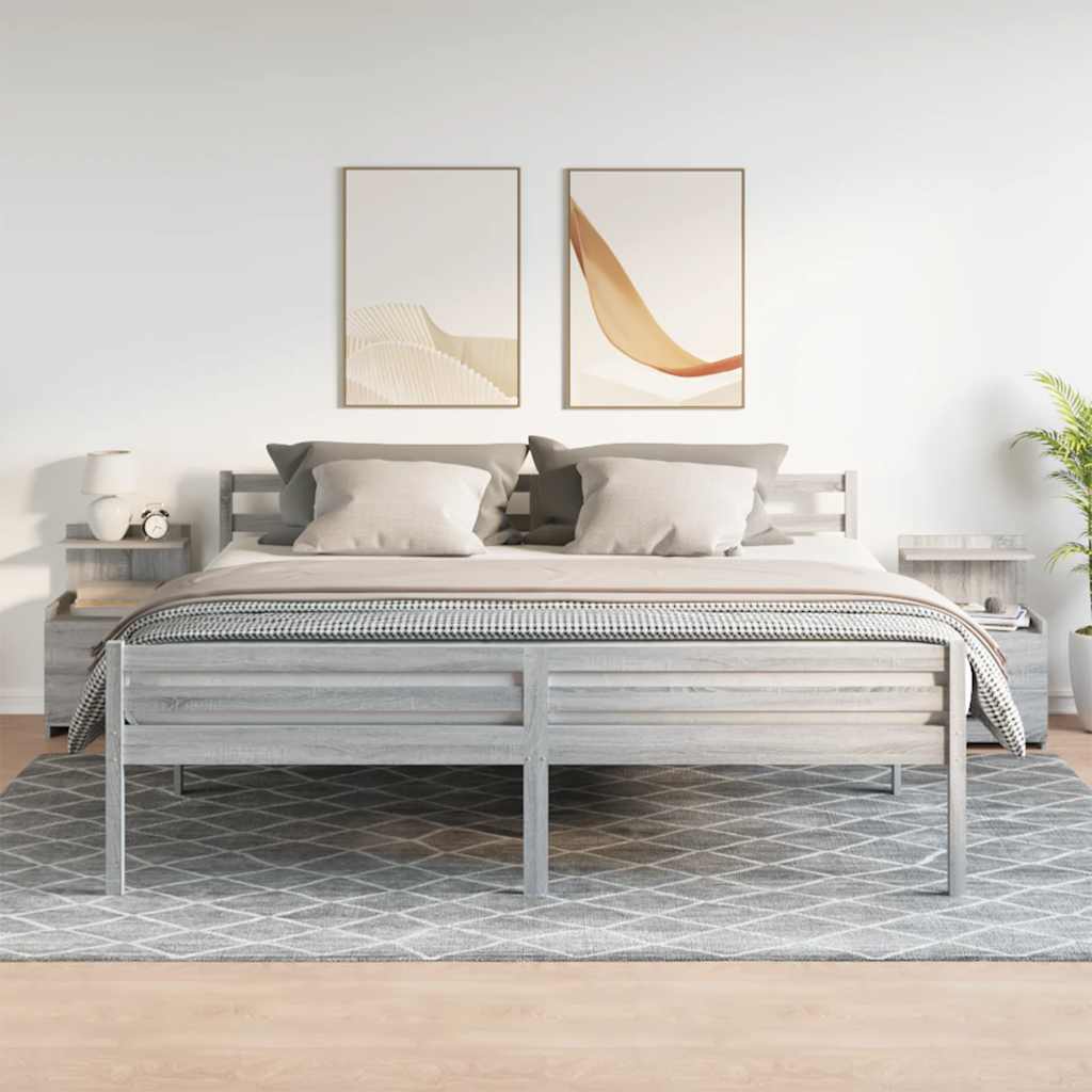 Noćni ormarići 2 kom s 2 ladice sivi Sonoma 40x36,5x62 cm