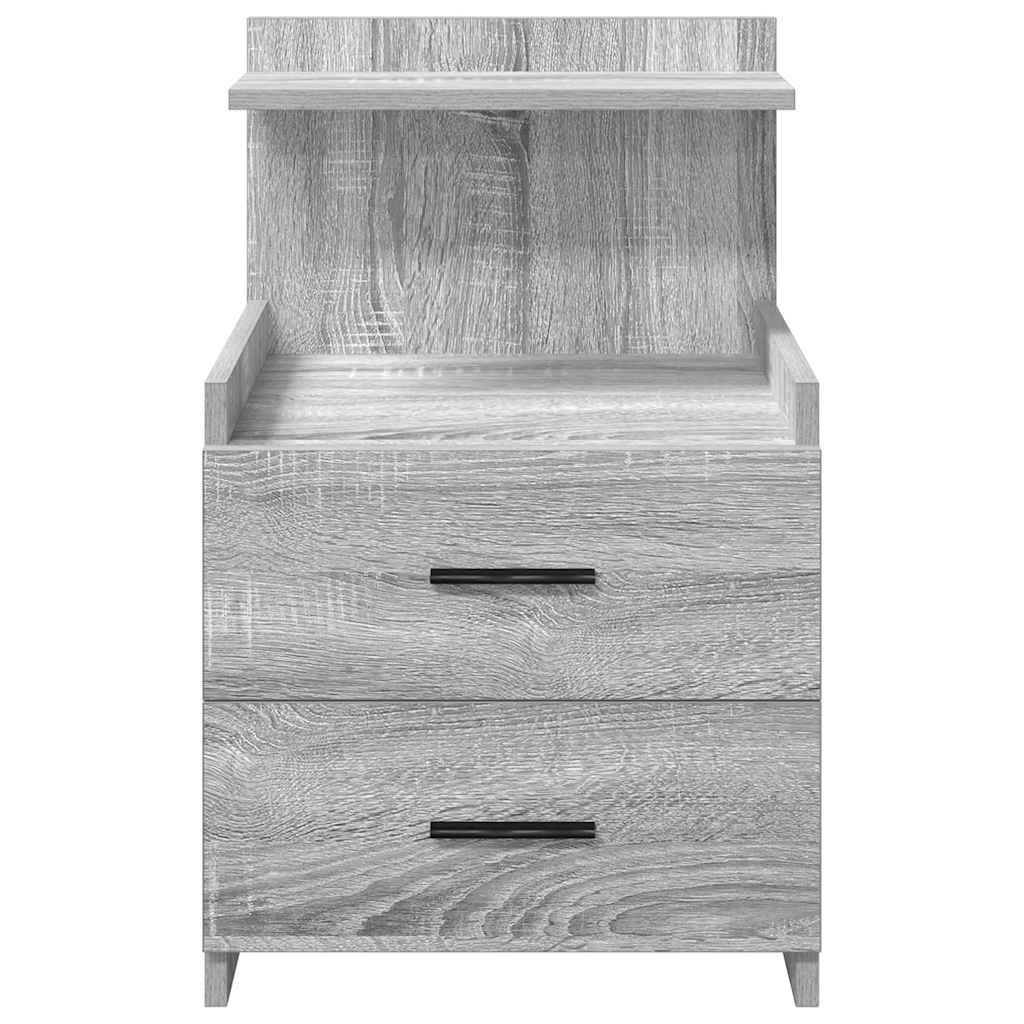 Noćni ormarići 2 kom s 2 ladice sivi Sonoma 40x36,5x62 cm