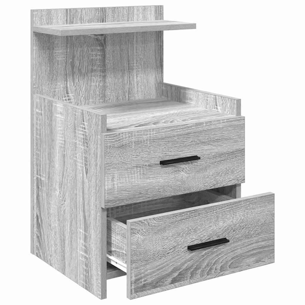 Noćni ormarići 2 kom s 2 ladice sivi Sonoma 40x36,5x62 cm