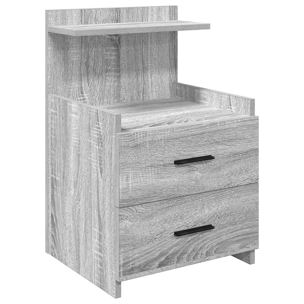Noćni ormarići 2 kom s 2 ladice sivi Sonoma 40x36,5x62 cm