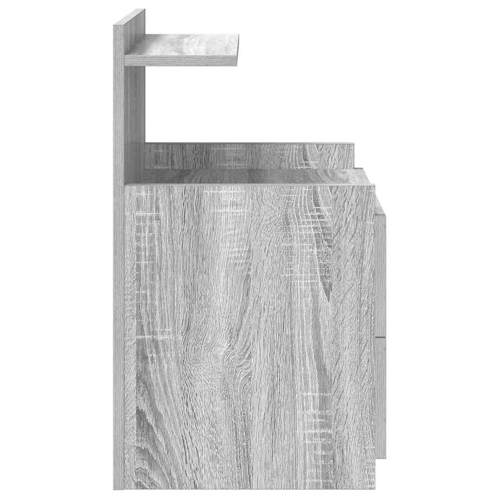 Noćni ormarići 2 kom s 2 ladice sivi Sonoma 40x36,5x62 cm