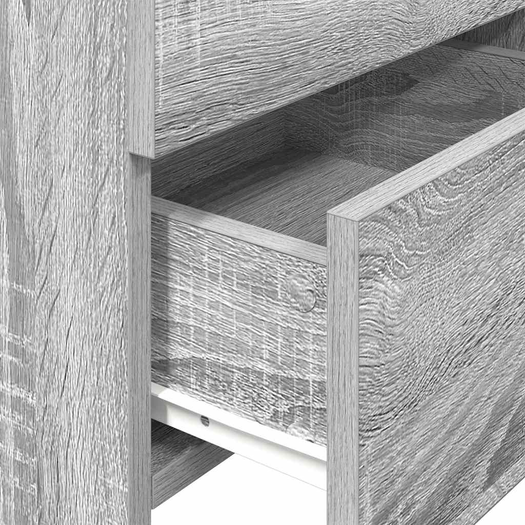 Noćni ormarići 2 kom s 2 ladice sivi Sonoma 40x36,5x62 cm