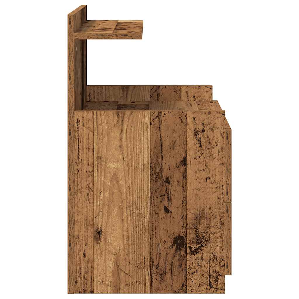 Noćni ormarići 2 kom s 2 ladice staro drvo 40x36,5x62 cm