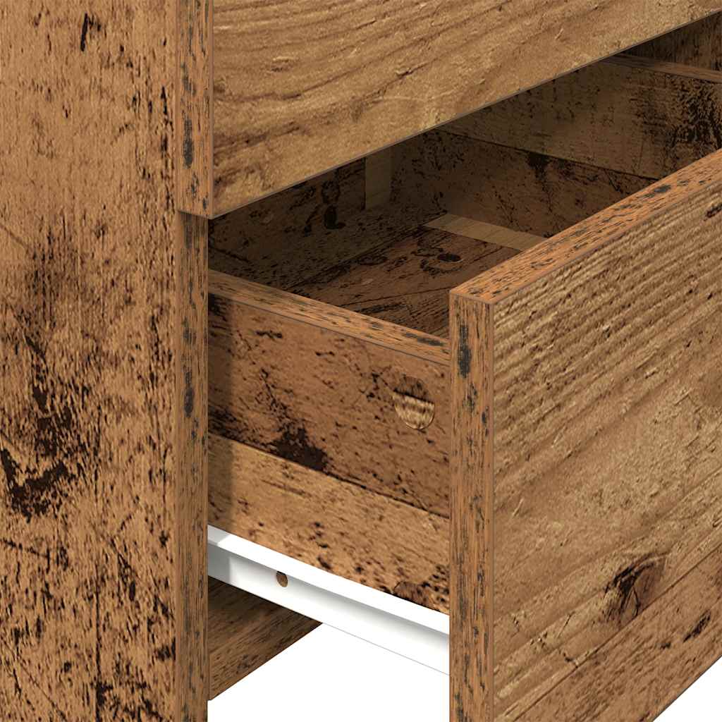 Noćni ormarići 2 kom s 2 ladice staro drvo 40x36,5x62 cm