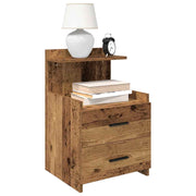 Noćni ormarići 2 kom s 2 ladice staro drvo 40x36,5x62 cm