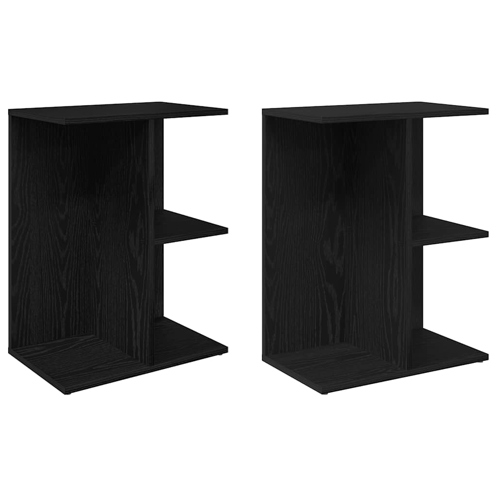 Noćni ormarići 2 kom crni hrast 46,5x29x61cm konstruiranog drva