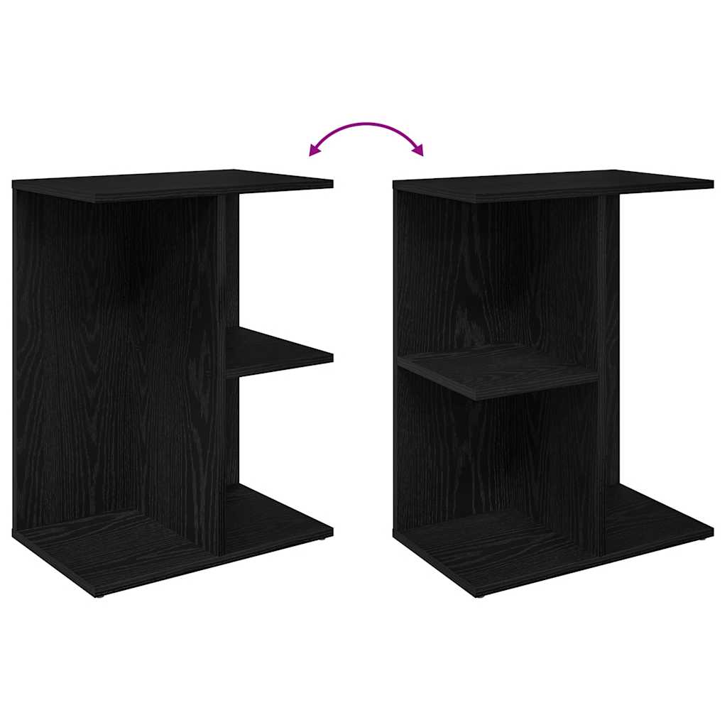 Noćni ormarići 2 kom crni hrast 46,5x29x61cm konstruiranog drva
