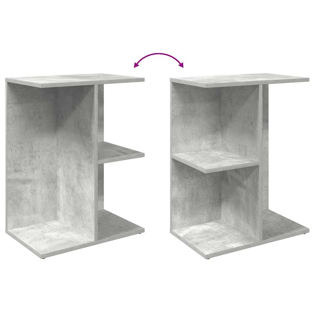 Noćni ormarić beton siva 46,5x29x61 cm konstruiranog drva