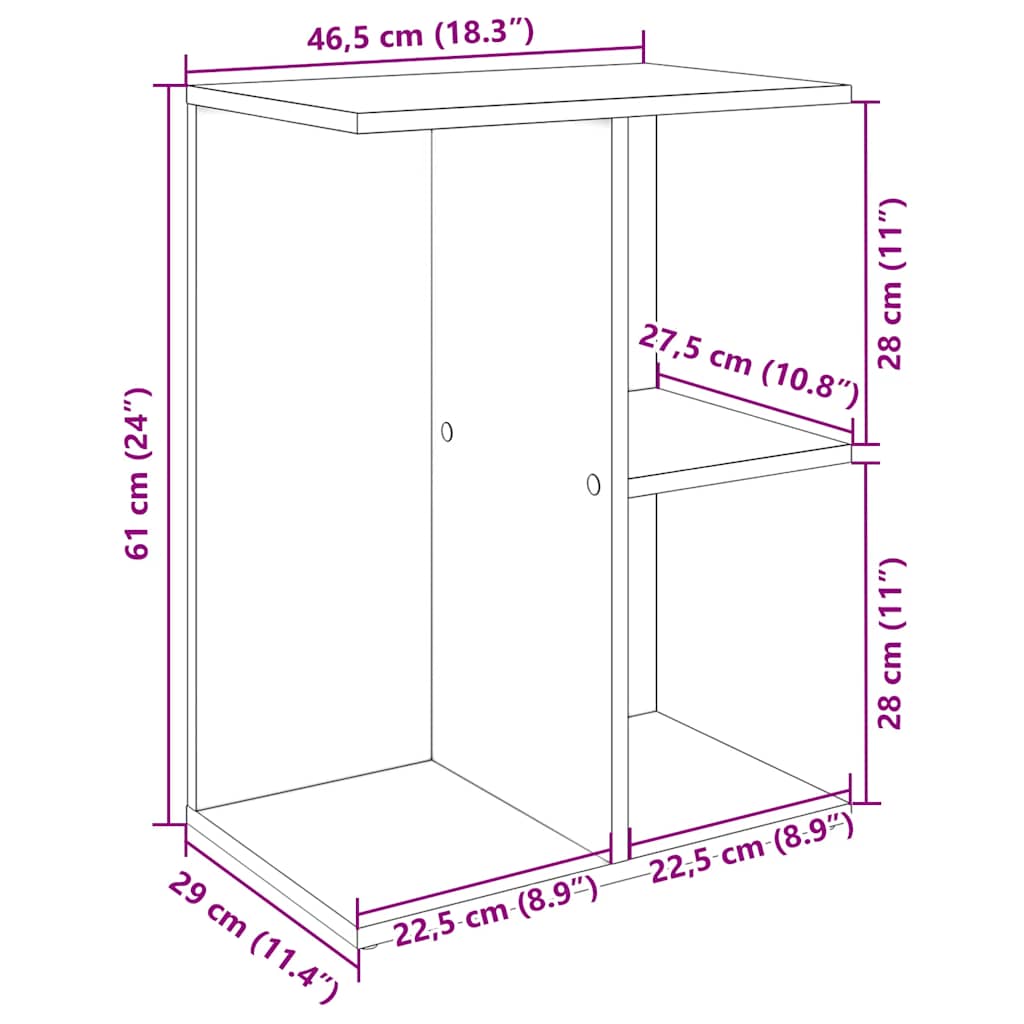 Noćni ormarić beton siva 46,5x29x61 cm konstruiranog drva