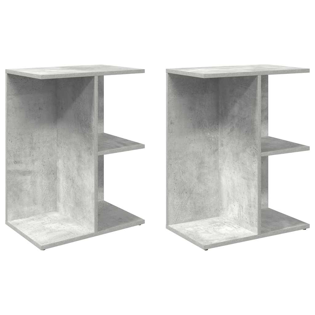 Noćni ormarići 2 kom beton siva 46,5x29x61cm konstruiranog drva